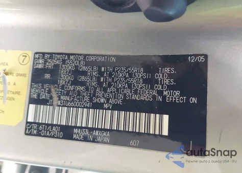 2006 Lexus Rx 400H z USA, uszkodzony, nr VIN JTJGW31U660002941